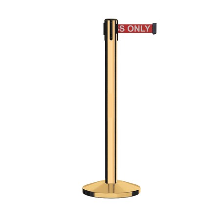 Montour Line Stanchion Belt Barrier Pol.Brass Post 14ft. Red Auth.Belt ES660-PB-AUTHRW-140